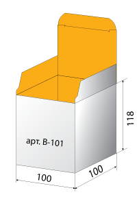 Коробка с квадратный дном 100х100х118 мм арт. B-101