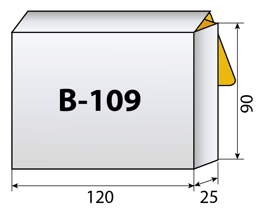 Схема с размерами коробки 120х90х25
