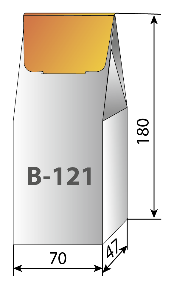 Коробочка B-121 с размерами