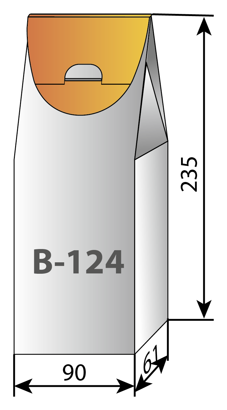 Схема с размерами коробки сундучок В-124