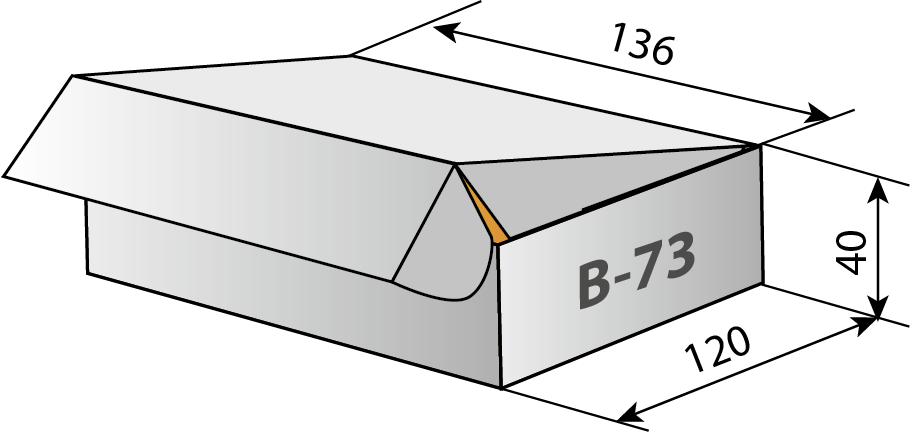 Схема самосборной коробки с ушками арт. B-73