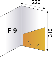 Папка с приклеенным клапаном и тонким корешком F-9
