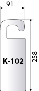Схема с размерами крючка на дверную ручку K-102