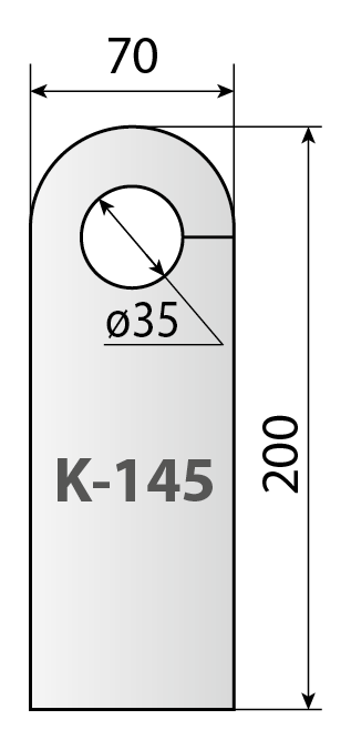 Схема с размерами хенгера K-145
