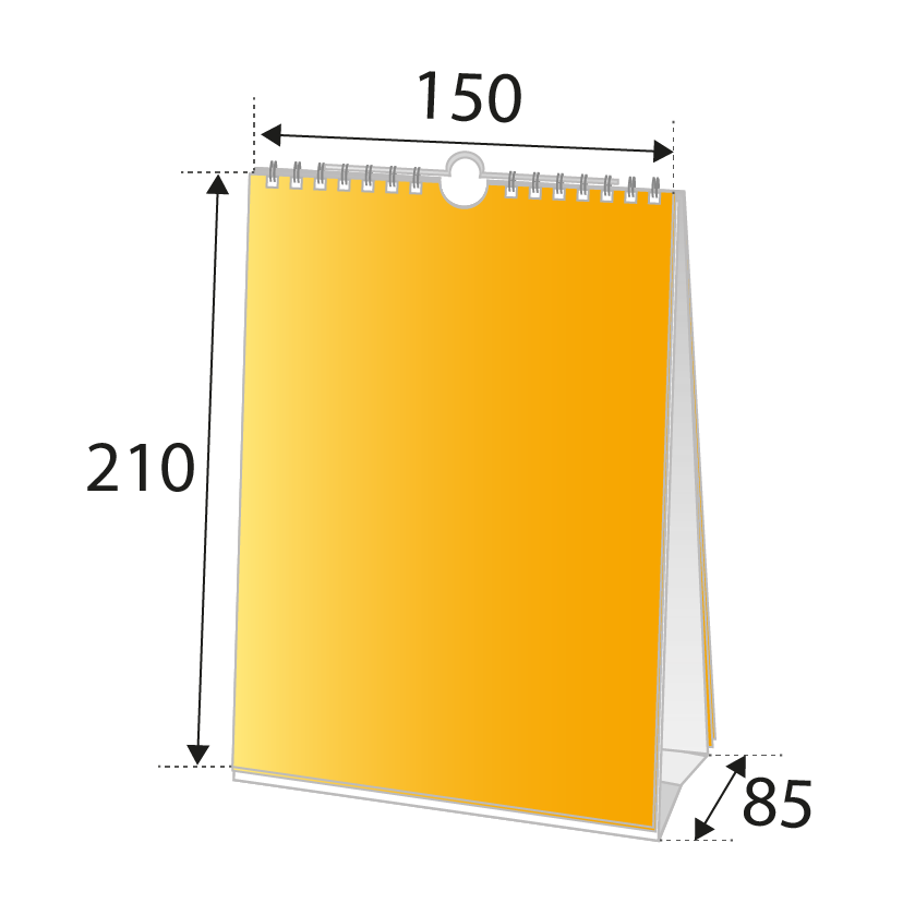 Настольный вертикальный календарь | схема с размерами