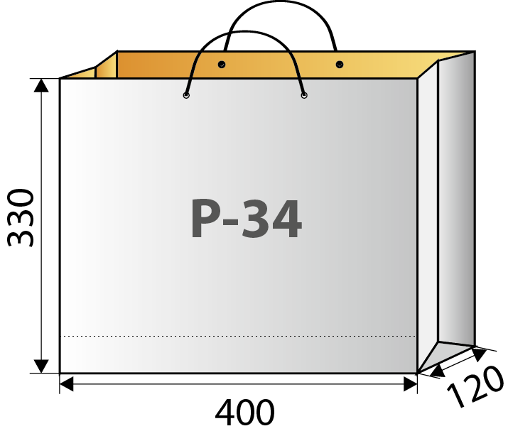 Схема с размерами горизонтального пакета А3