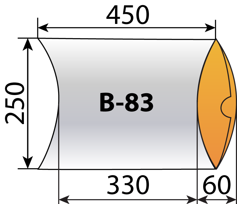 коробка пирожок B83 размер 450x250 мм