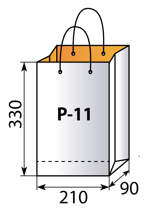 Схема пакета под две бутылки шампанского в мм P-11