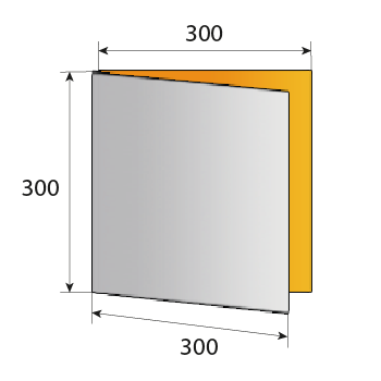 Схема с размерами для квадратного буклета 300х300 мм