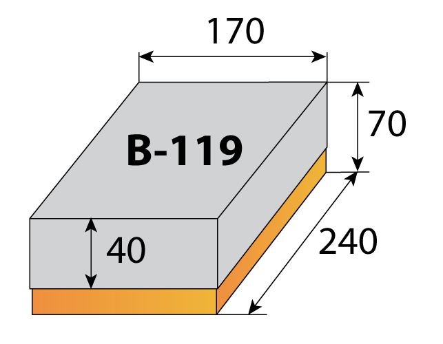 Схема коробки крышка-дно b-119 с размерами