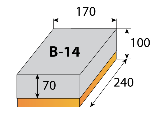 Схема с размерами коробки крышка-дно 240х170х100 арт. B-14