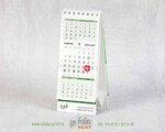 Настольный перекидной календарь с маленьким жестким бегунком 7х15 см с зеленной сеткой