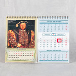 Сдвоенный настольный календарь с бегунком и голубым блоком